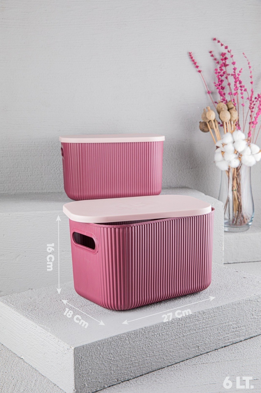 Cutie de depozitare LVA Roz 27x16.5x18.7 cm - 2 | YEO
