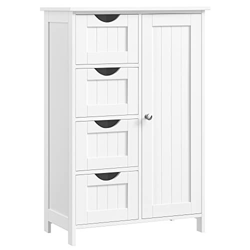 Dulap de depozitare pentru baie, Vasagle, Alb, 55x30x81 cm - 1 | YEO