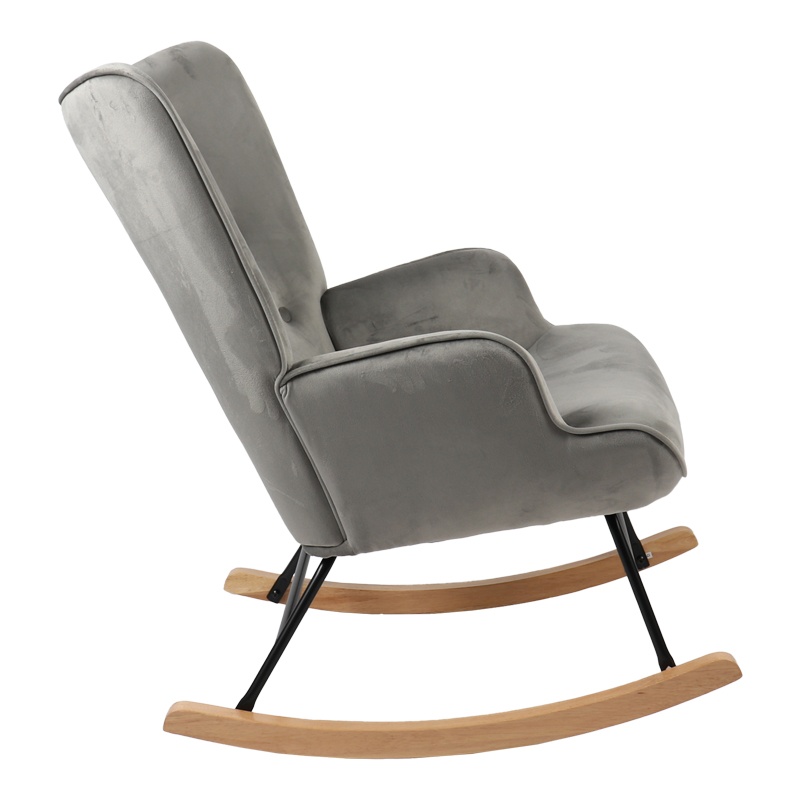 Fotoliu Balansoar Model Georgia, Gri/Natur, 75x71x95 cm - 3 | YEO
