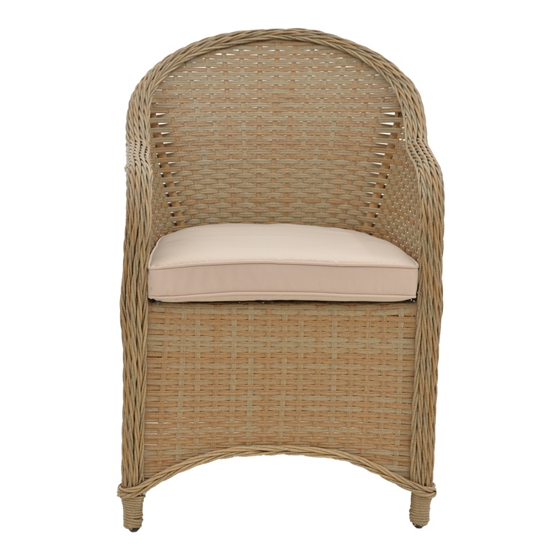 Fotoliu de exterior, Model Hadrian, culoare maro, rattan si textil, 70x57x85 cm - 3 | YEO