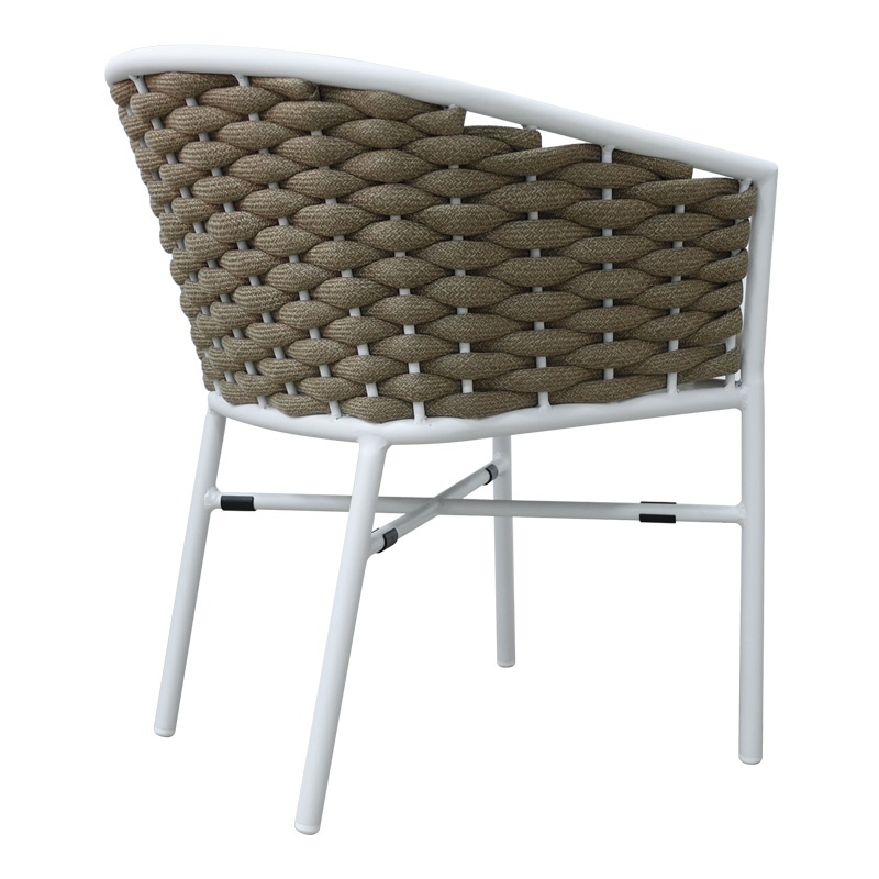 Fotoliu de grădină Model Noevo, Alb/Natural, 57x62x77 cm - 1 | YEO