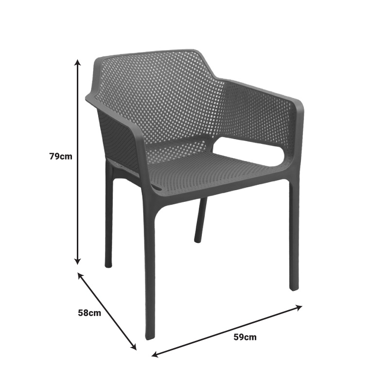 Fotoliu de Gradina Model Oviez, Antracit, 59x58x79 cm