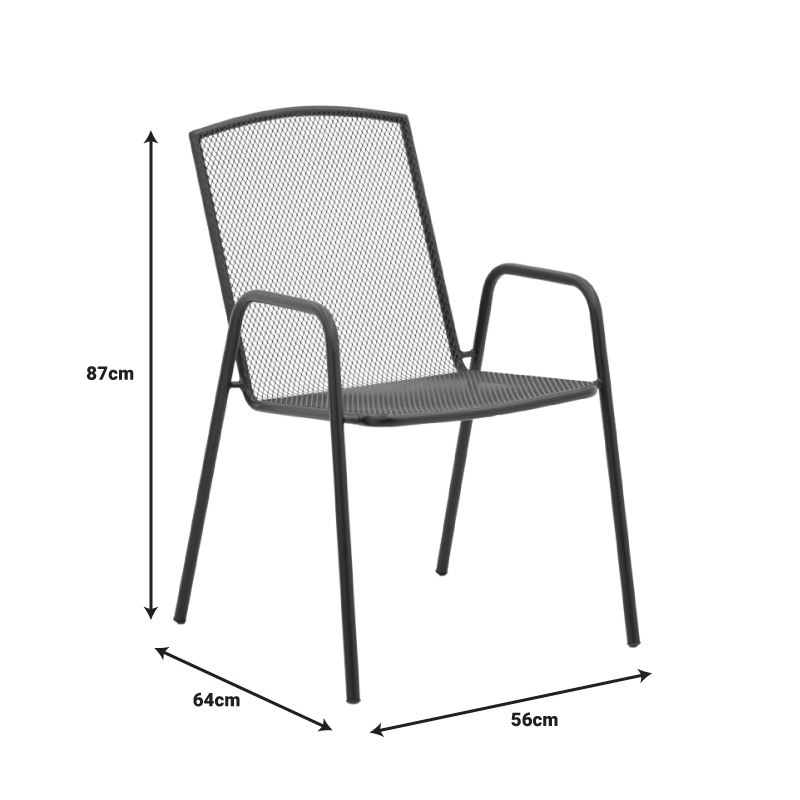 Fotoliu de Gradina Model Pomedon, Negru, 56x64x87 cm