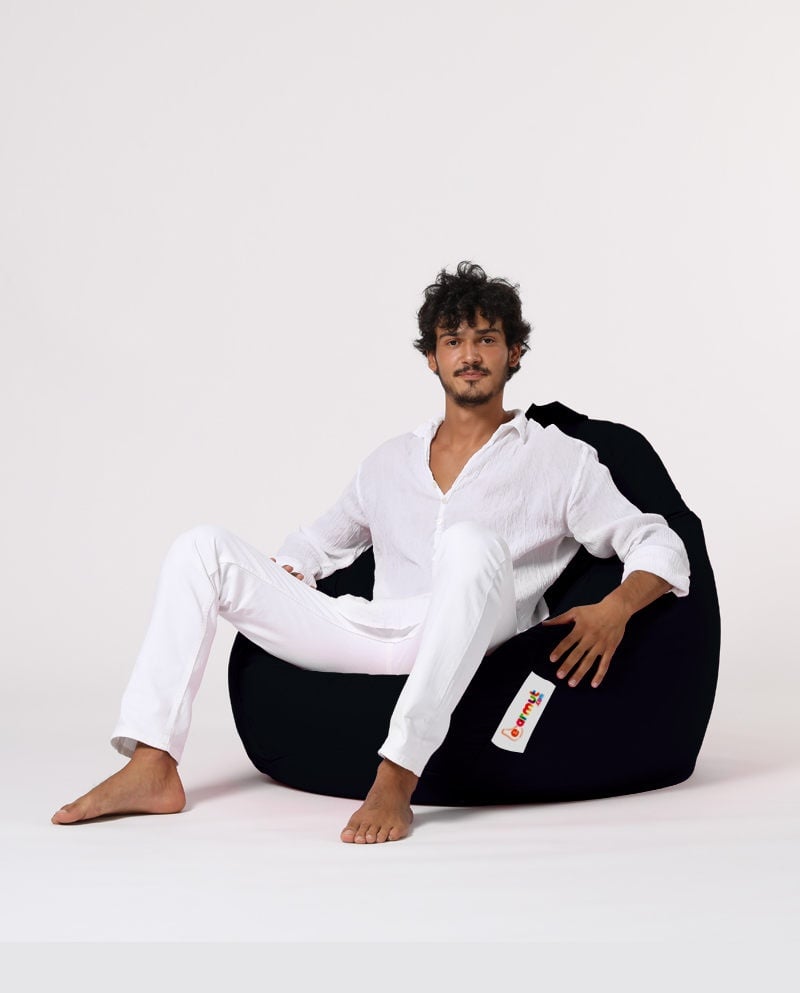 Fotoliu de Grădină tip Bean Bag Model Premium XXL, Negru - 3 | YEO