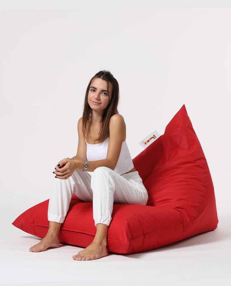 Fotoliu de Grădină tip Bean Bag Model Pyramid, Roșu - 4 | YEO