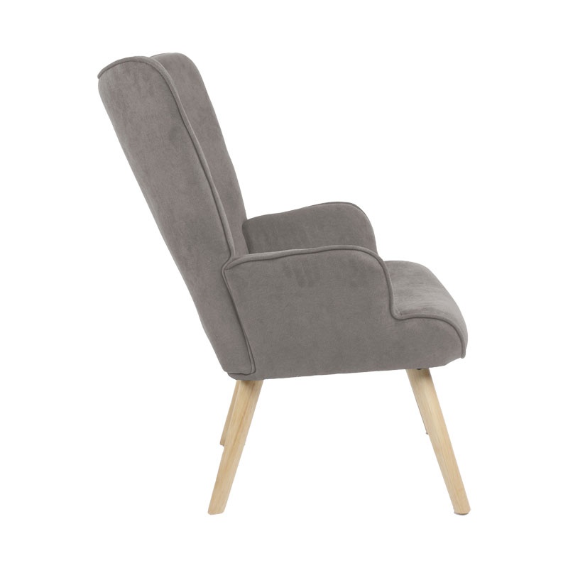 Fotoliu Model Fluffy V1, Gri/Natur, 75x69x96 cm - 2 | YEO