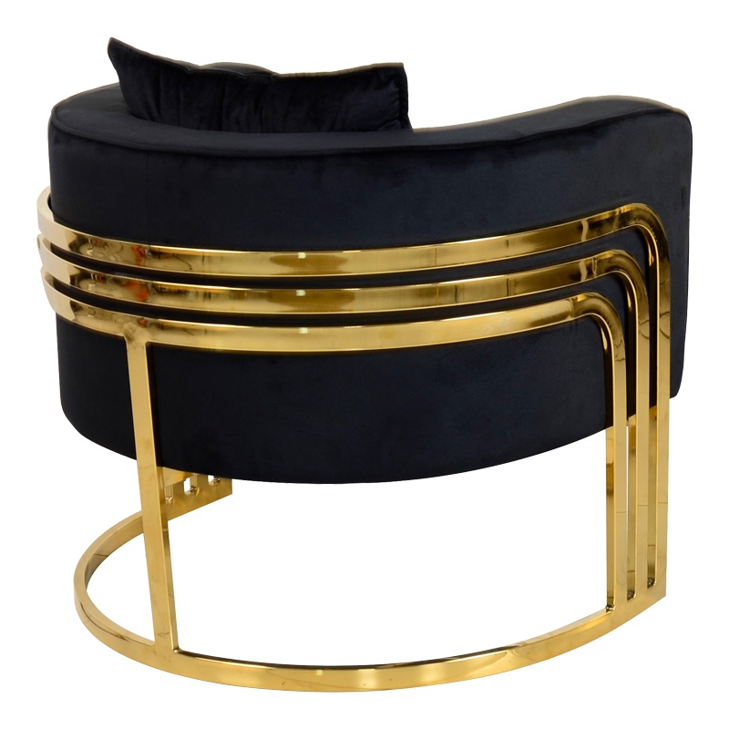 Fotoliu Model Roblu, Negru/Auriu, 72x77.4x70 cm - 1 | YEO