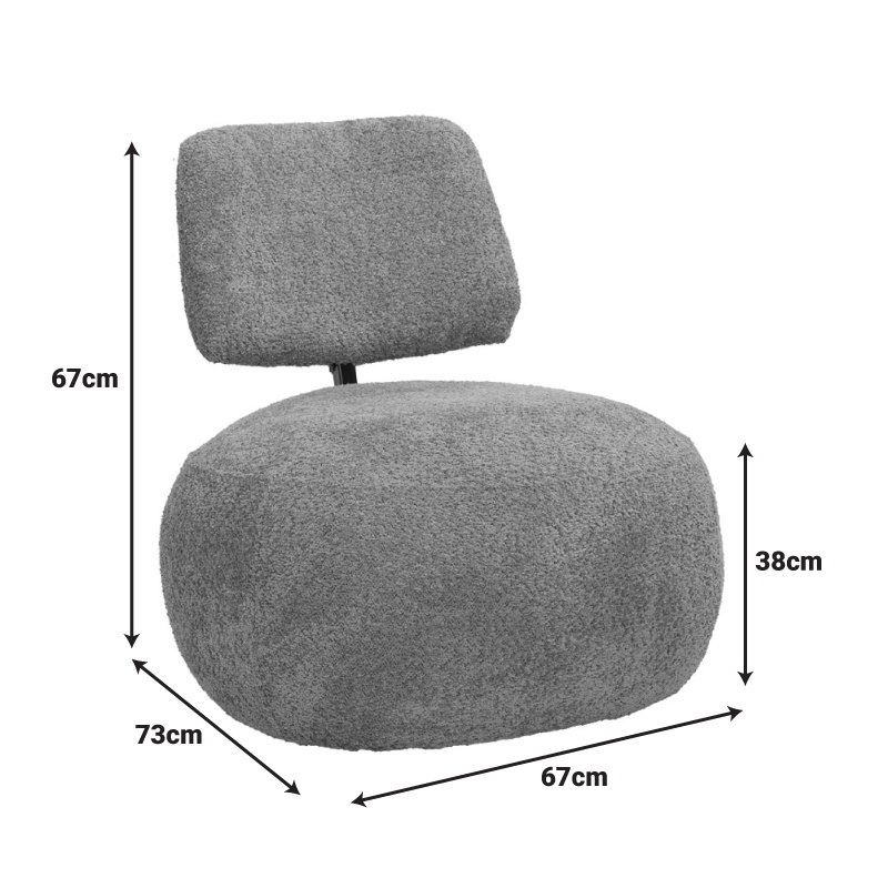 Fotoliu Model Stonie, Bej, 67x73x67 cm - 4 | YEO