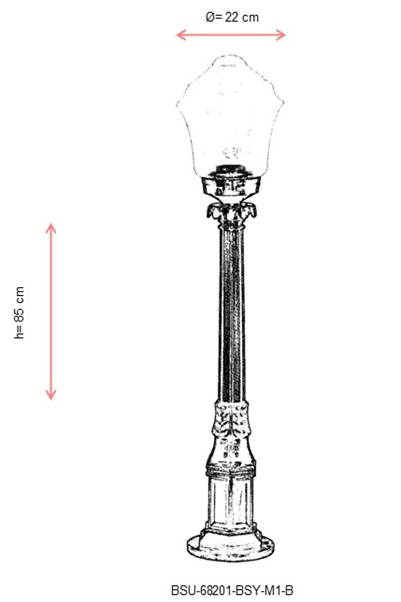 Lampadar de exterior M1B Negru 85x22 cm - 2 | YEO