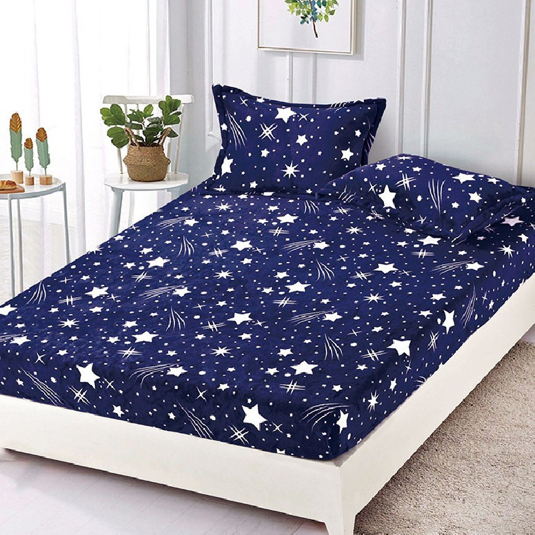 Lenjerie cu elastic 180x200 Comet Blue (Cocolino)