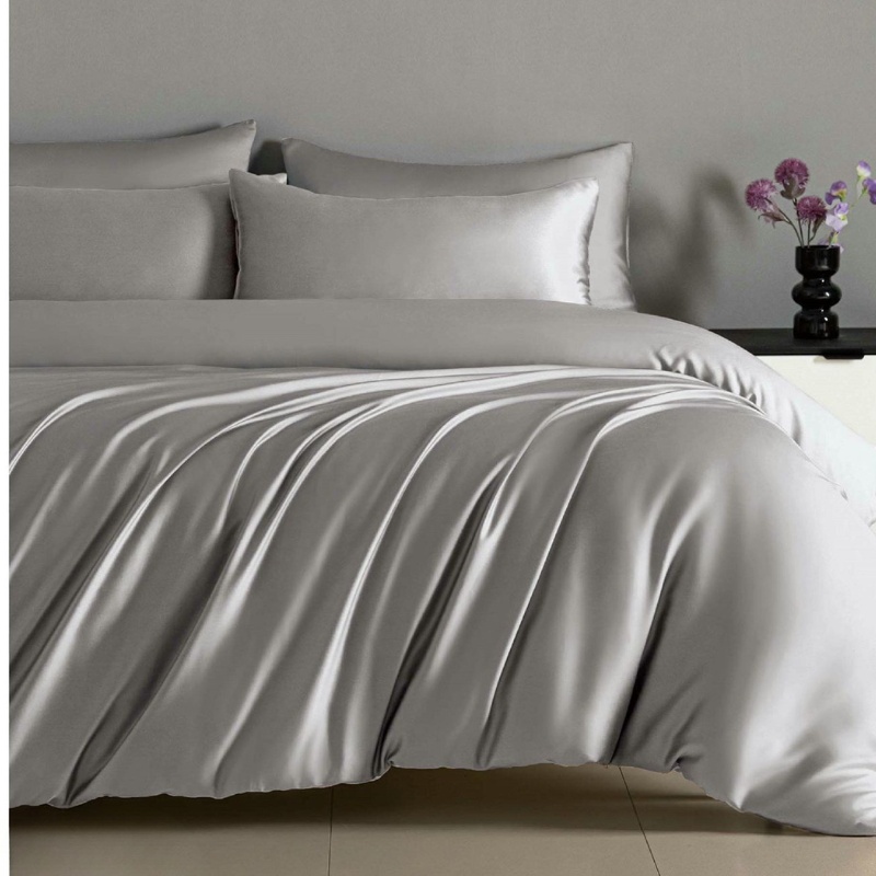 Lenjerie cu elastic 180x200cm, Smooth V2 Silver
