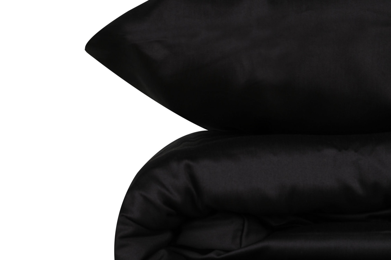 Lenjerie de pat dublu, Bumbac 100% Satinat Model Elegant Black - 3 | YEO