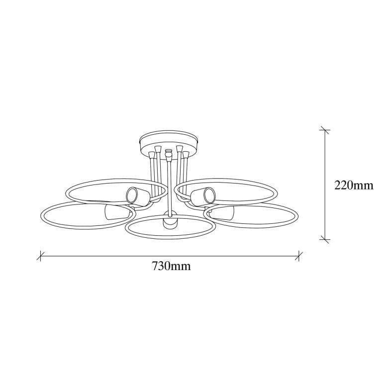 Lustra Circle - 1346 Negru - 2 | YEO