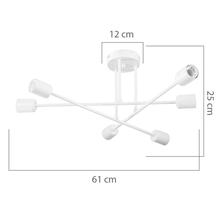 Lustra cu sase lumini PWL-1122, E27, auriu, 61x25 cm