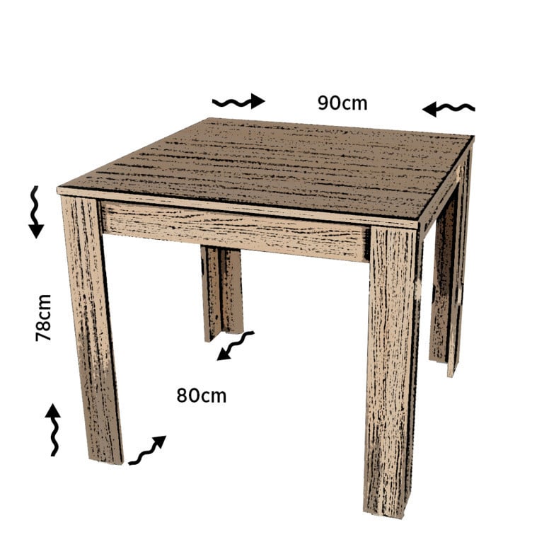 Masa Model Lucia, 90x90x78 cm, Stejar - 4 | YEO