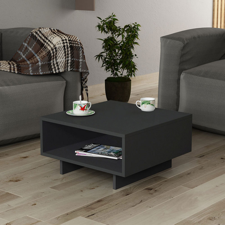 Masuta de Cafea Model Bates, 60x60x32 cm, Antracit - 1 | YEO