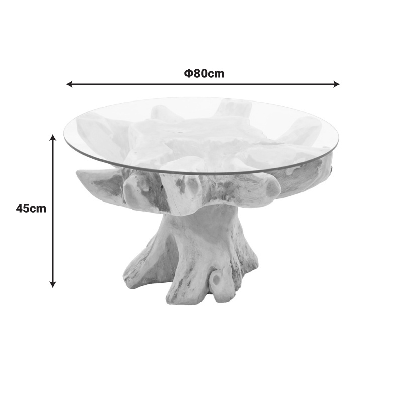Masuta de Cafea Model Benzou, Natur, d80x45 cm - 3 | YEO