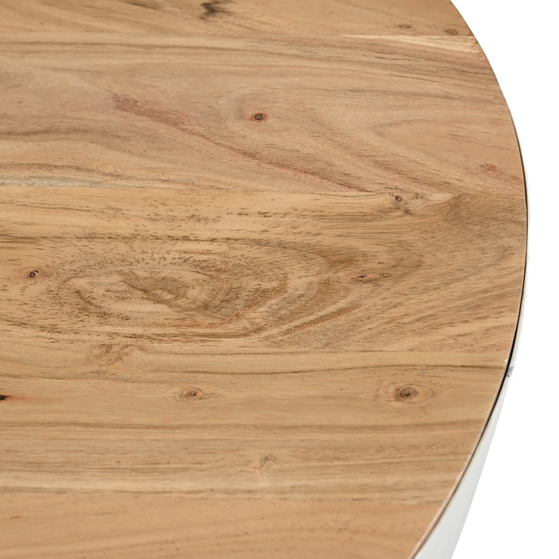 Masuta de Cafea Model Coffelty, Natur/Alb, D90x40 cm - 3 | YEO