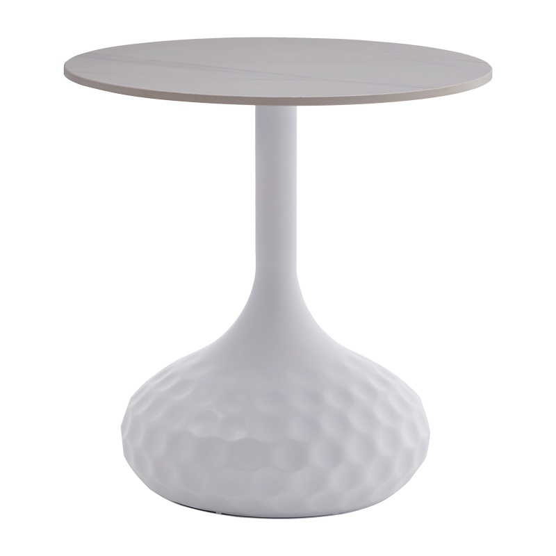Masuta de Cafea Model Fabron, Alb marmorat, D50x52 cm