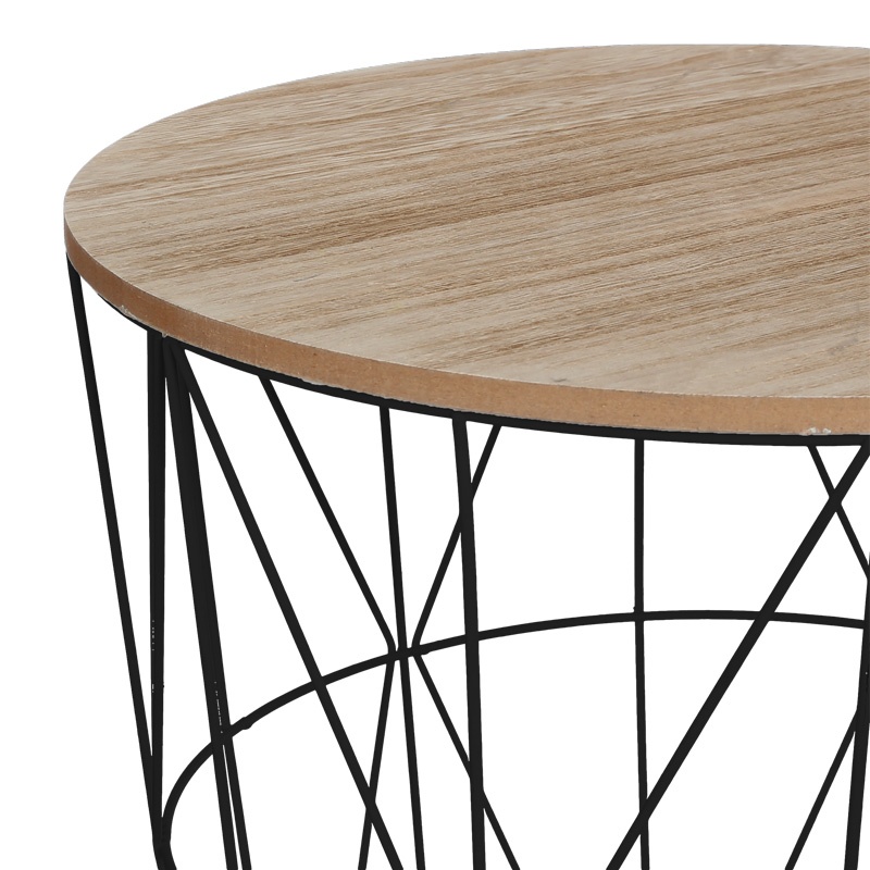 Masuta de Cafea Model Kumi, Negru/Stejar, D40x41 cm - 1 | YEO