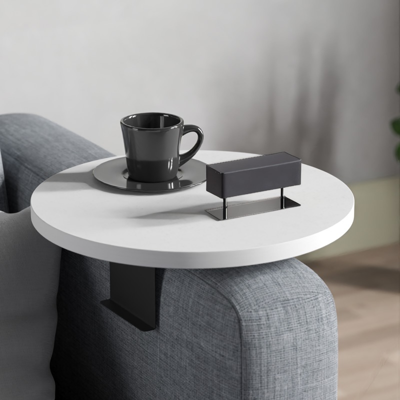 Masuta de Cafea Model Linea, Alb/Negru, D35.5x5 cm - 1 | YEO