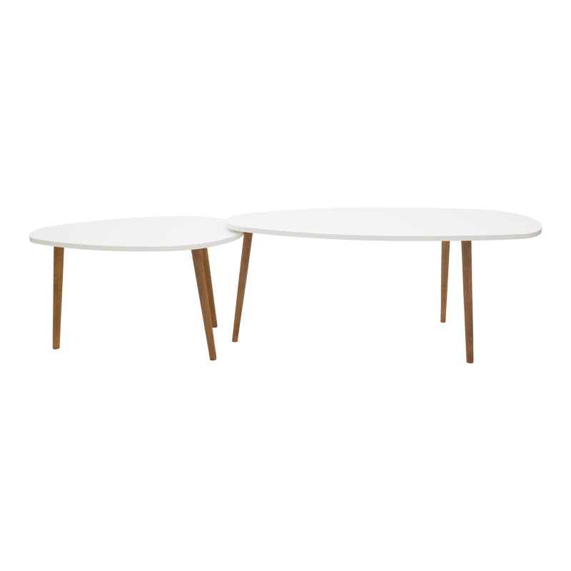 Masuta de Cafea Model Monty, Alb/Natur, 116x46x6 cm - 4 | YEO