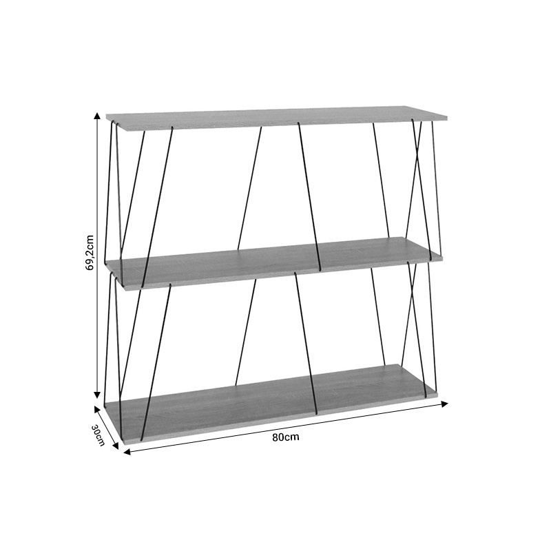 Masuta de Cafea Model Tars, Stejar/Negru, 80x30x69.2 cm - 3 | YEO