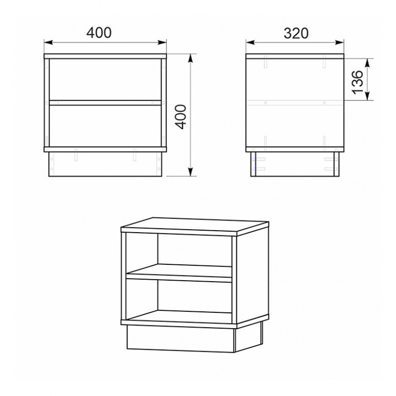 Noptiera Mason Sonoma-Alb 40x32x40 cm - 2 | YEO