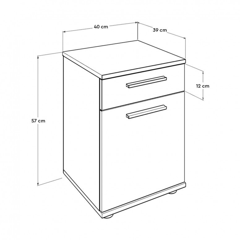 Noptiera Model Jefferson, Alb, 40x39x57cm - 3 | YEO