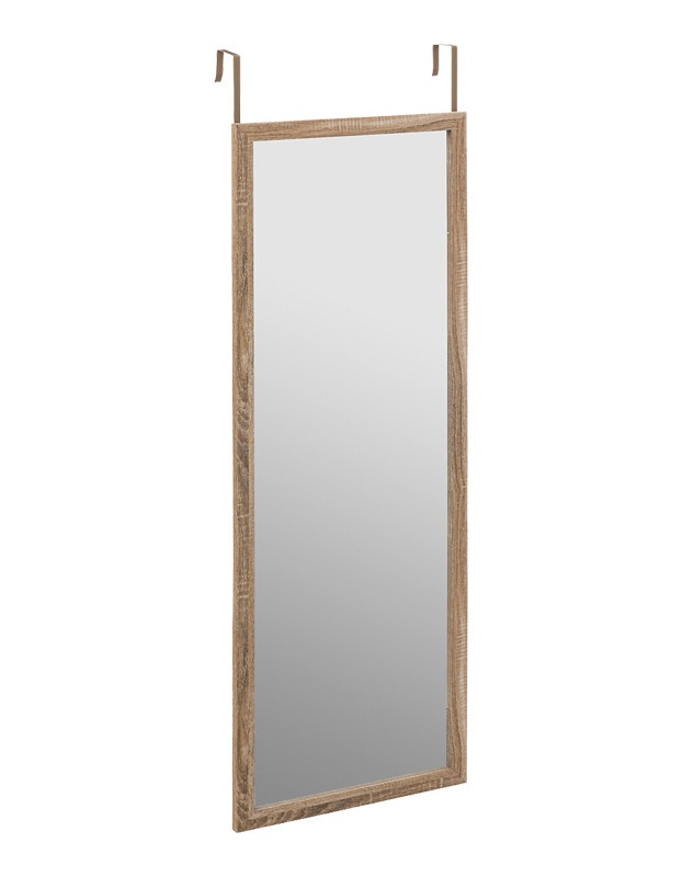 Oglindă de ușă cu ramă decorativă din polirășină, Argintiu, 34 × 1,7 × 94 cm