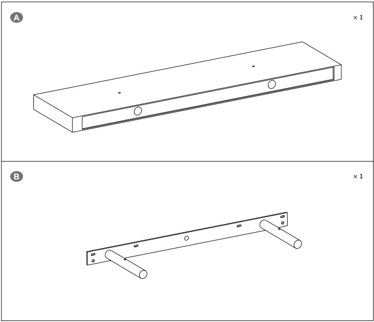 Poliță suspendata Model Keira, Alb, 80x20x3.8 cm