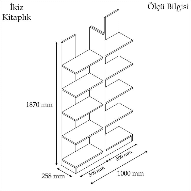 Raft pentru cărți Model Kinley, Alb