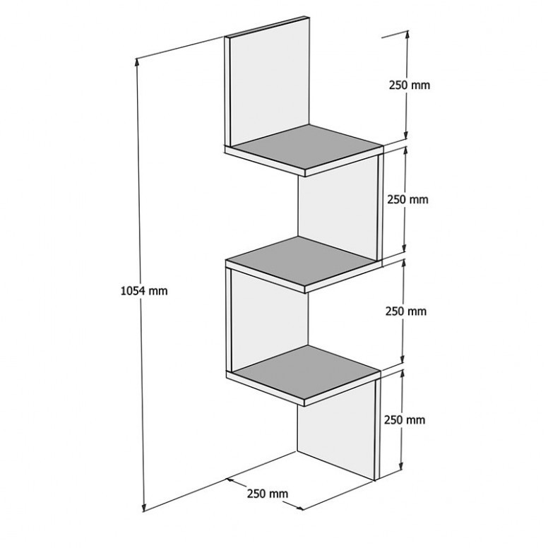 Raft Suspendat Model Esther, Alb, 25x25x105.4 cm - 3 | YEO