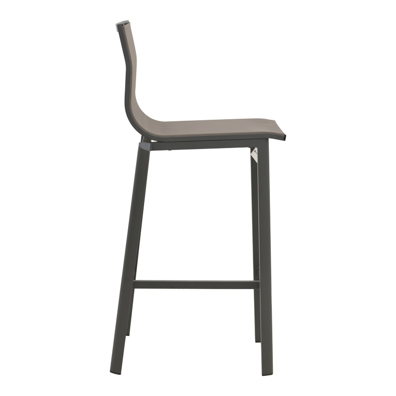 Scaun Bar Exterior Melina, Stivuibil, Aluminiu/Textilene, Antracit/Gri, 57x52.5x106.5 cm - 4