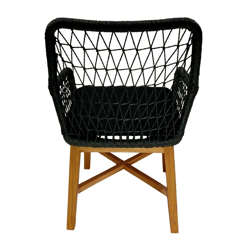 Scaun cu Brate Model Elaiza, Natur/Negru, 58x60x90 cm - 4 | YEO