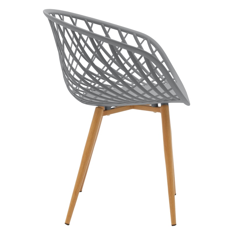 Scaun cu Brate Model Ezra, Gri/Natur, 62x42x82 cm - 2 | YEO