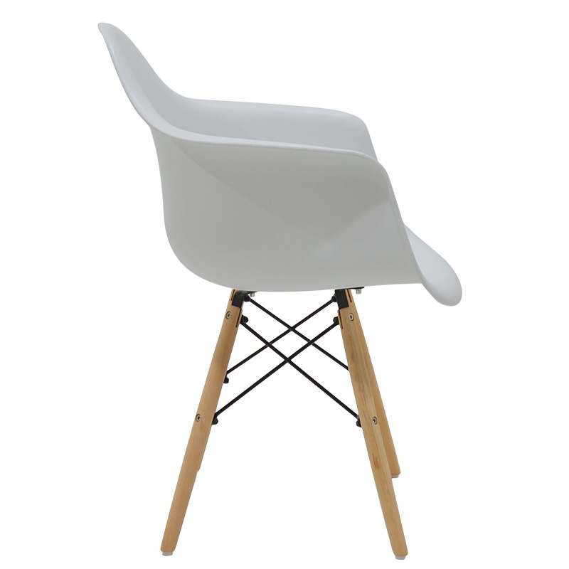 Scaun cu Brate Model Julita, Alb/Stejar, 62x60x78.5 cm - 2 | YEO