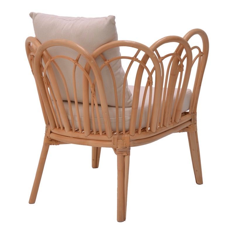 Scaun cu Brate Model Tania, Natur/Alb, 76x76x76 cm - 1 | YEO