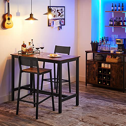 Scaun de bar Model Damari, Maro rustic/Negru, 43.1x50.7x97.2 cm - 2 | YEO