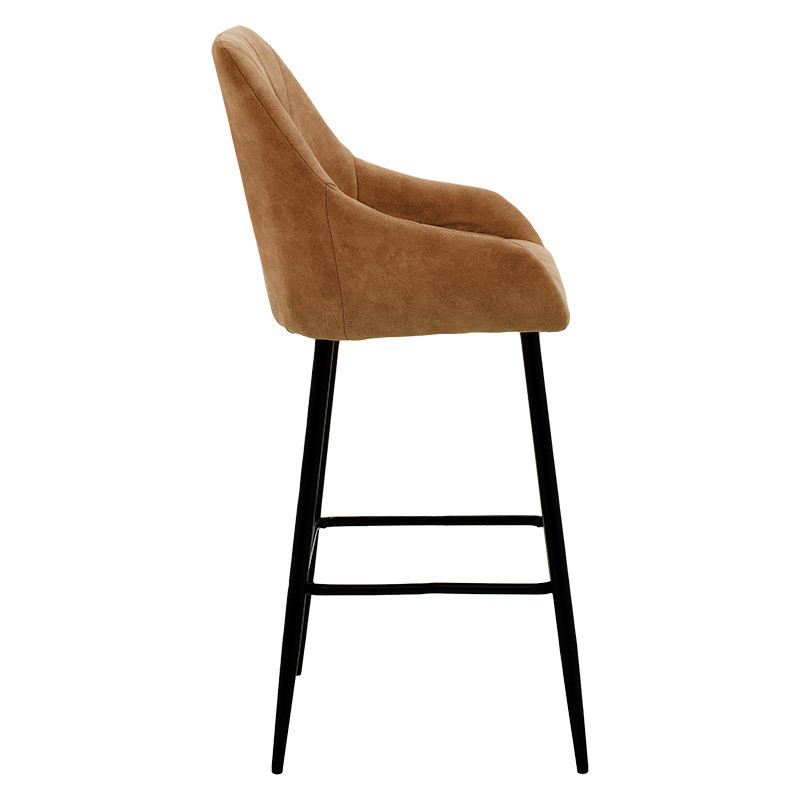 Scaun de bar Model Empower, Negru/Maro antichizat, 49x49x97 cm - 2 | YEO