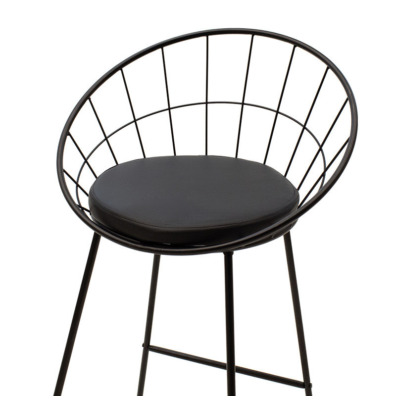 Scaun de bar Model Seth, Negru, 52x52x96 cm - 4 | YEO