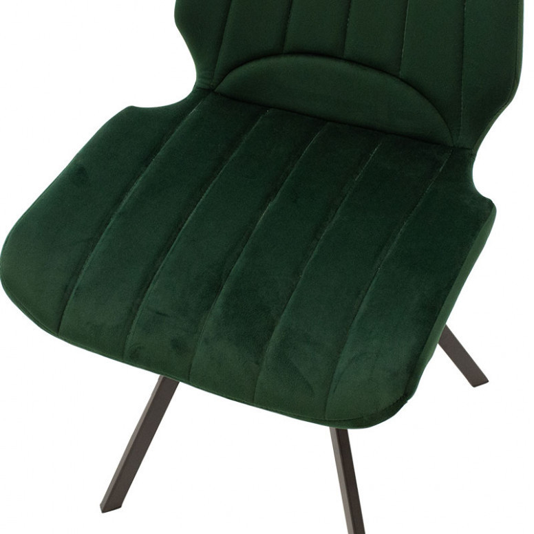 Scaun Model Sabia, Verde inchis/Negru, 45.5x58x80 cm