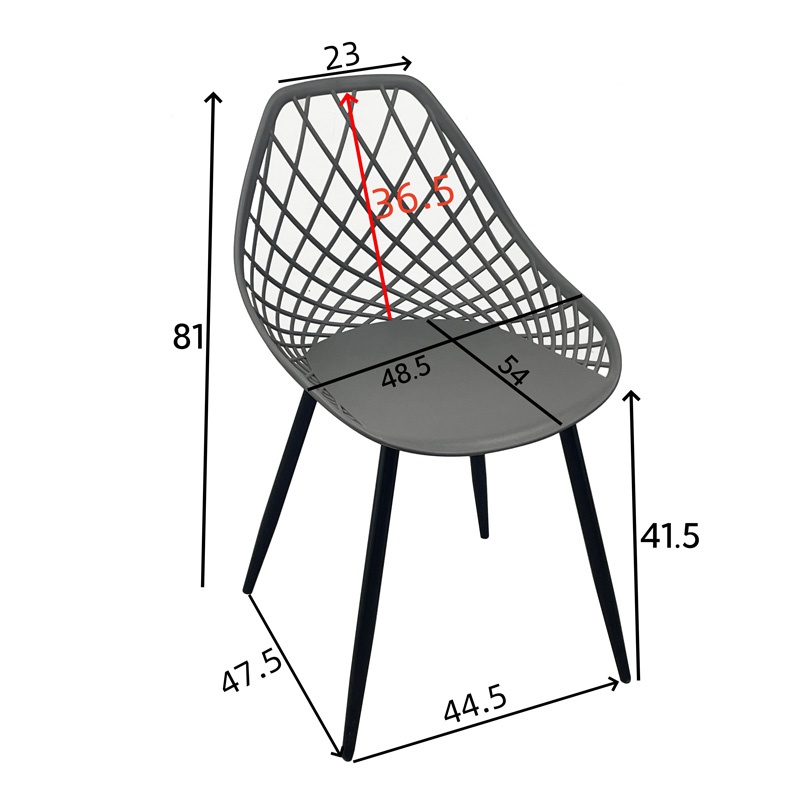 Scaun Model Suan, Alb/Negru, 56x49x82 cm - 4 | YEO