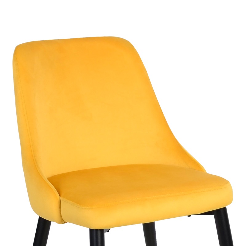 Scaun Model Zedna, Negru/Galben, 51x58x84 cm - 4 | YEO