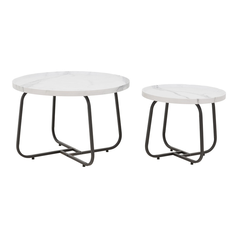 Set 2 Masute de Cafea Model Crismory, Alb/Negru - 1 | YEO