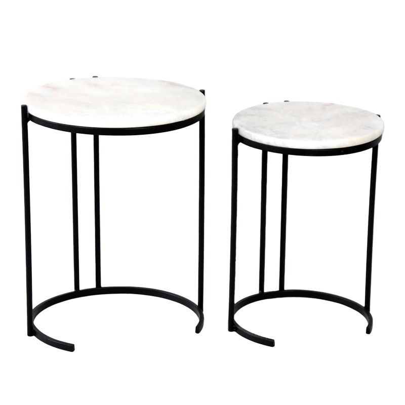 Set 2 Masute de Cafea Model Luxere, Negru