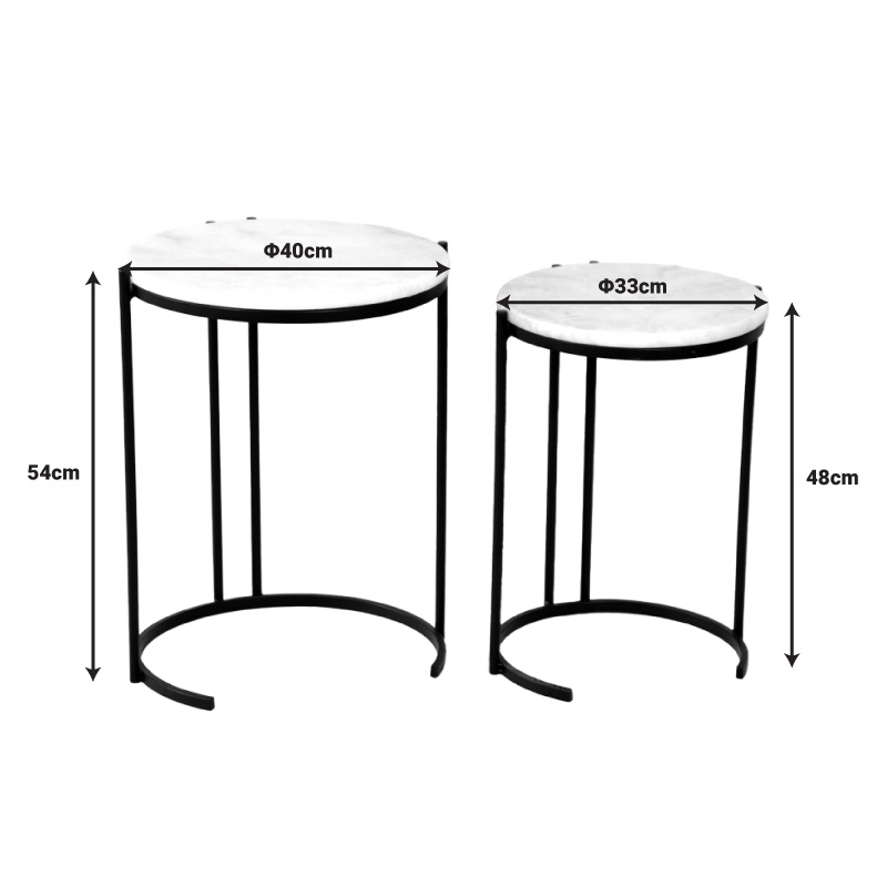 Set 2 Masute de Cafea Model Luxere, Negru - 1 | YEO