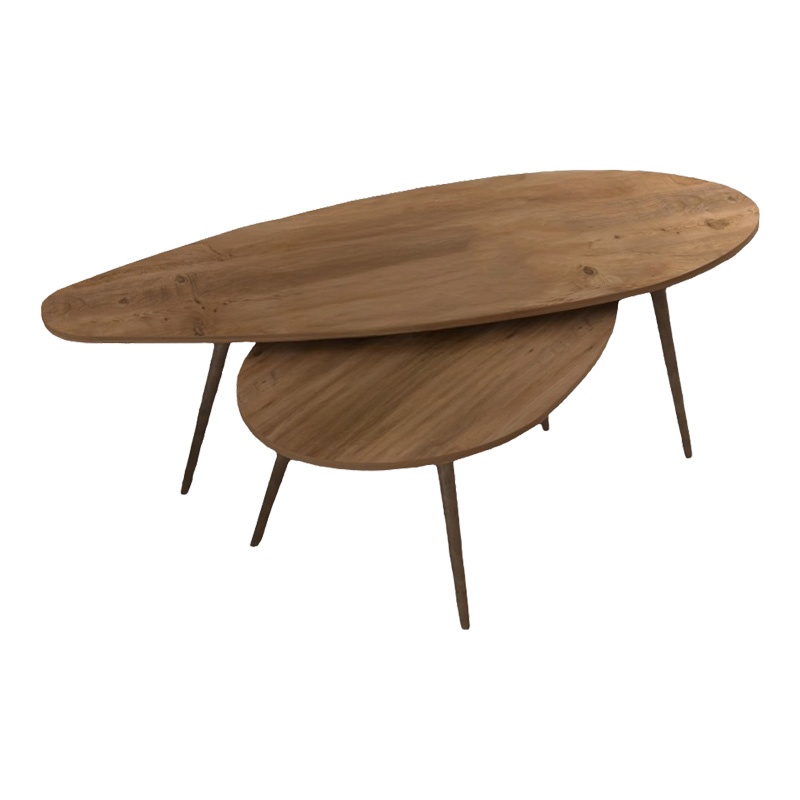 Set 2 Masute de Cafea Model Monty, Natur, 116x46x46 cm