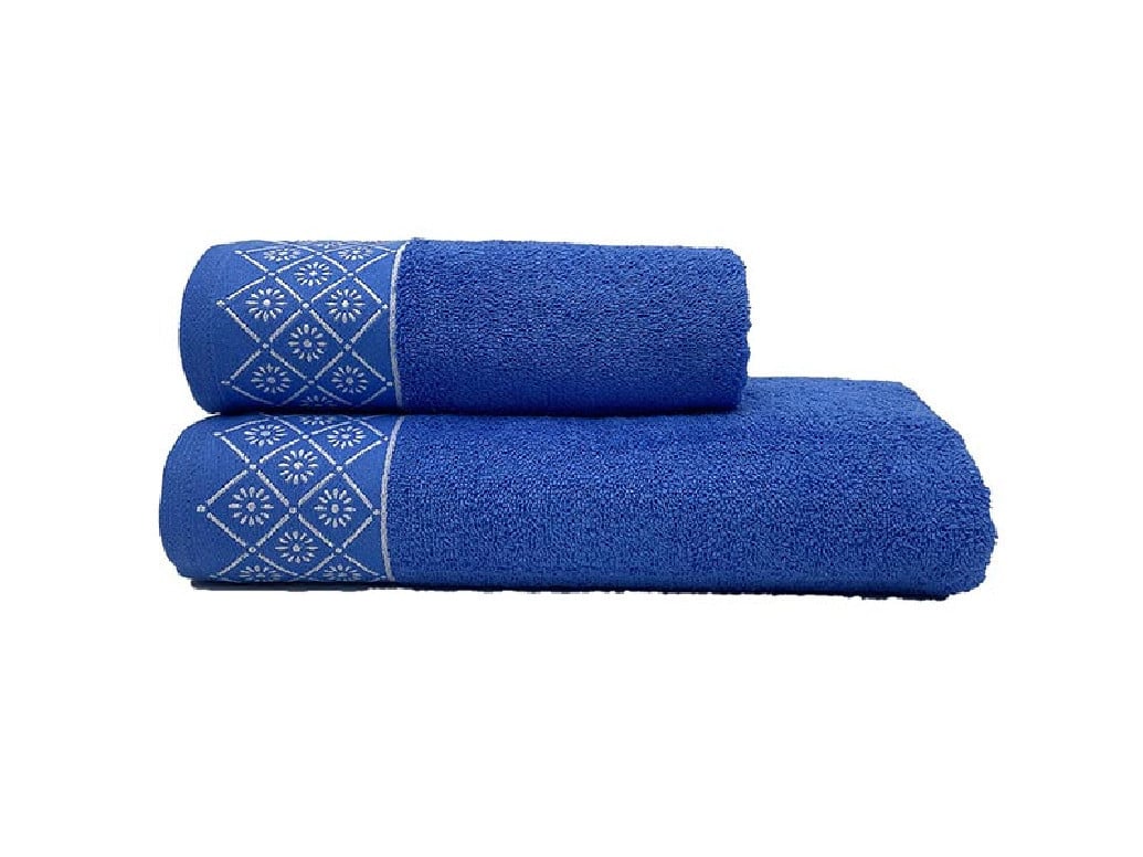 Set 2 Prosoape Dante Blue 50x100 si 70x140 cm (Bumbac 100%)