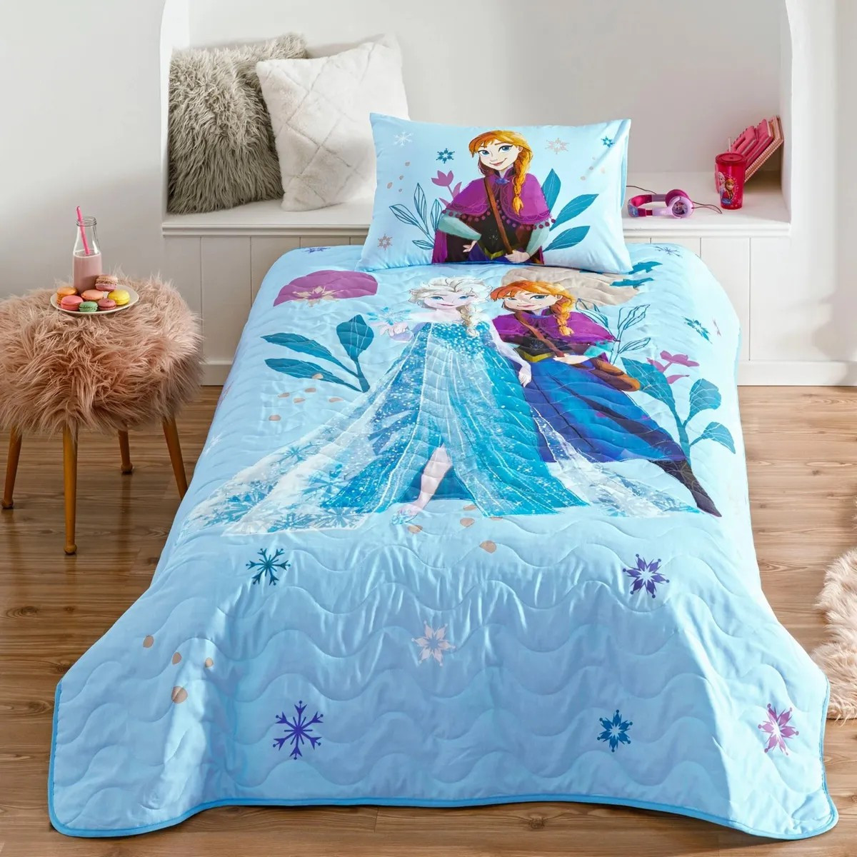 Set Cuvertură Matlasată și față de pernă Copii Disney Frozen Flower Power bumbac - 1 | YEO